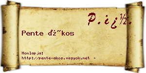 Pente Ákos névjegykártya